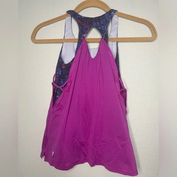 Ivivva By Lululemon Twist And Flow Layered Tank With Built In Bra Girls Size 10 - Picture 4 of 6
